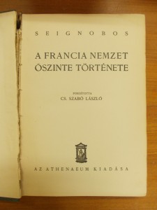 A francia nemzet őszinte története-Seignobos használt könyv kép #01