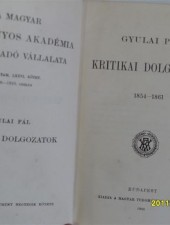 Gyulai Pál:Kritikai dolgozatok 1854-1861