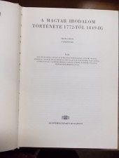 A magyar irodalom története 1772-től 1849-ig